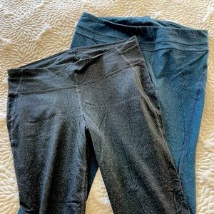 Gap Gfast leggings lot of 2 size XL charcoal great and denim blue GUC